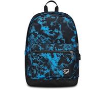 Seven Mochila Escolar Pro Extensible The Double, Azul Negro, Mochila Mono Compartimento con Power Bank Incluido, USB Plug, Bolsillo Porta PC y Bolsillo Porta Botella, Mochila Medianas Superiores,