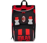 Seven Mochila Extensible Milan, Doble Compartimento, Negra, 24 L, Cremallera Lateral, Bolsillo Frontal, Bolsillo Lateral para Botella de Agua, Escuela Primaria y Secundaria, niño, niño, fútbol