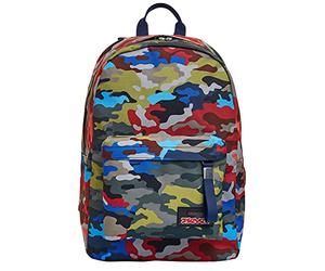 Seven Mochila ISCHOOLPACK CAMO STAINS EQUIPADO DE USB PLUG, Turquesa Camoflaje- Mochila de Negocio, Trabajo, Diario, Viaje, Escolares, para hombres, mujeres y adolescentes con Puerto USB