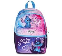 Seven Mochila Lilo & Stitch doble compartimento, azul, bolsillo frontal con cremallera y bolsillo para botella, niña, escuela primaria, turquesa, Talla única, Casual