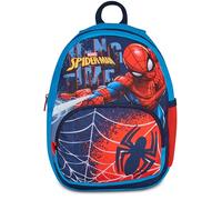 Seven Mochila Small Spiderman, azul, mochila mono compartimento con bolsillo para botella y bolsillo frontal, capacidad 14 litros, para niño, guardería