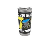 Seven Nado Warning Tornado Storm 7th Birthday Party Vaso térmico de acero inoxidable de doble pared