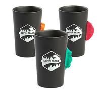 SEVEN PEAKS LIVING ON THE TOP EXPLORING THE WORLD Taza de Escalada y Aventura hecha de Ceramica con presa de Escalada Profesional | Apta para Microondas y Resistente al Agua (Pack 3 Colores)