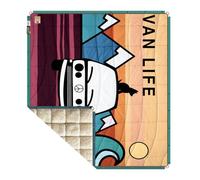 Seven Peaks Manta Edredón de Exterior e Interior - Camping Ligera Suave para la Aventura Impermeable y Resistente, Cualquier Sitio Plegable Antimanchas 200X180CM (Van Life, Sherpa)