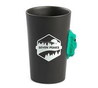 SEVEN PEAKS Taza Escalada Agarre Presa Profesional - Ceramica Apta para Microondas - Regalos para Escaladores - Accesorios Escalada Regalo Hand Grip Climbing Multipresa Entrenamiento (Verde 8b)