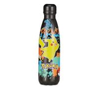 Seven Pokémon - Botella térmica, Color Negro, Mantenimiento de Temperatura hasta 24 h, Botella Escolar y Tiempo Libre, para niño, Negro, Talla única, Moderno