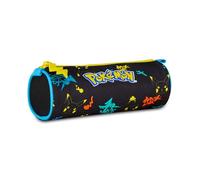 Seven Pokémon - Estuche Ovalado para bolígrafos, lápices y Accesorios, para Escuela Primaria, para niño, Negro, Talla única, Moderno