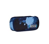 Seven Portalápices Escolar Round Plus, Azul, Inky Shadow, bolsita Ovalada con Bolsillo Interior y Gomas Porta bolígrafos, Accesorios Mochila, elementales, Medios, Superiores, niño niño, Turquesa,