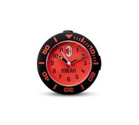 Seven Reloj Despertador analógico A.C. Milan de Cuarzo con Movimiento Continuo, Producto Oficial, fútbol, Idea Regalo para niños y Adultos
