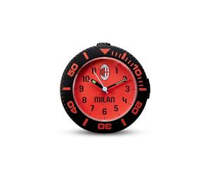 Seven Reloj Despertador analógico A.C. Milan de Cuarzo con Movimiento Continuo, Producto Oficial, fútbol, Idea Regalo para niños y Adultos