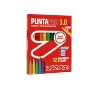 Seven - Rotuladores escolares Puntapro 3.0 - Caja de 12 unidades, rotuladores de color, súper lavable, para niños y adolescentes