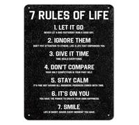 Seven Rules To Live By Let It Go Vintage Sign 12x8 Inch