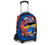 Seven Sonic - Trolley escolar Jack de 3 ruedas, azul, mochila con carro desmontable de 33 litros, para escuela primaria, niño, turquesa, Talla única, Casual