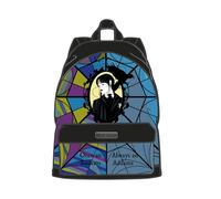 Seven Spa Mochila escolar americana, Miércoles Addams, morado y negro, para niñas y niñas, escuela primaria y secundaria, Negro, Talla única, gótico