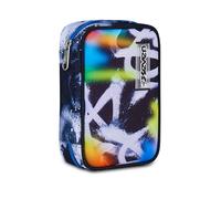 Seven Speed Case BUZZY NOTE BOY - Mochila Escolar Multicolor Equipado Portalápices con 1 compartimento, 44 piezas, placa extraíble, accesorios para mochila, escuela primaria y secundaria, niños