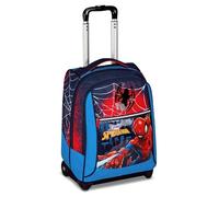 Seven Spiderman Big Trolley Escuela Fija, Azul, 2 en 1, Doble Uso, Trolley y Mochila, Mochila Escuela Primaria, Niño, turquesa, Blu, Casual