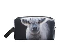 Seven Star - Bolsa de almacenamiento con estampado de mariquita, kit de aseo de afeitado, bolsas de cosméticos de viaje, organizador de embalaje, bolsa portátil, Vaca gris, Talla única