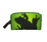 Seven Star - Bolsa de almacenamiento con estampado de mariquita, kit de aseo de afeitado, bolsas de cosméticos de viaje, organizador de embalaje, bolsa portátil, Sombra de rana verde, Talla única