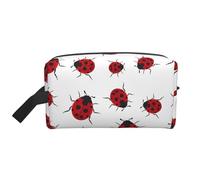 Seven Star - Bolsa de almacenamiento con estampado de mariquita, kit de aseo de afeitado, bolsas de cosméticos de viaje, organizador de embalaje, bolsa portátil, Mariquita de siete estrellas, Talla