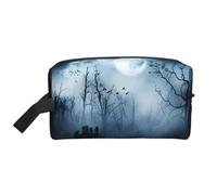 Seven Star - Bolsa de almacenamiento con estampado de mariquita, kit de aseo de afeitado, bolsas de cosméticos de viaje, organizador de embalaje, bolsa portátil, Gótico Happy Halloween, Talla única