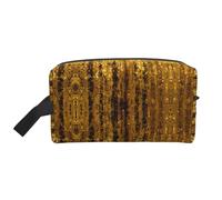 Seven Star - Bolsa de almacenamiento con estampado de mariquita, kit de aseo de afeitado, bolsas de cosméticos de viaje, organizador de embalaje, bolsa portátil, Lentejuelas doradas brillantes, Talla