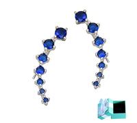 Seven Star Diamond Stud Earrings, 2026 Sparkly Gold/Silver 7-Star Earrings, New Diamond Stud Earrings for Women, Valentine Wedding Birthday GIft for Lover Friend (Blue)