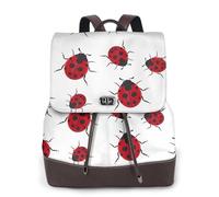 Seven Star Ladybird - Mochila de cuero para mujer, bolsa para libros de escuela secundaria y universidad, mochila ligera e informal para cada temporada