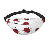 Seven Star - Riñonera de mariquita, tamaño grande con 3 bolsillos con cremallera, puedes llevar teléfonos móviles de todos los tamaños para ejercicio al aire libre, negro, talla única, multicolor,