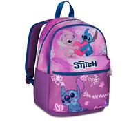Seven Stitch Mochila Escolar Doble Compartimento, Bolsillo Porta Botella, Correas Acolchadas, Niñas y Niñas, Morado