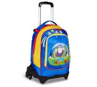 Seven Toy Story Trolley Jack, triple uso, mochila desmontable, doble compartimento, correas retráctiles, elástico porta botellas, escuela y ocio, niñas y niños, amarillo/azul