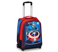 Seven Trolley escolar Big - Disney - Capitán América, Legendary Avengers rojo y azul - Mochila doble compartimento, bolsillo para botella - Mochila escolar - Mochila Marvel Merchandising, turquesa,