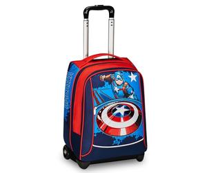 Seven Trolley escolar Big - Disney - Capitán América, Legendary Avengers rojo y azul - Mochila doble compartimento, bolsillo para botella - Mochila escolar - Mochila Marvel Merchandising, turquesa,