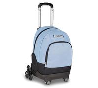 Seven Trolley escolar Comby 8 ruedas Made of Stars, gris, efecto purpurina, 31 L, desmontable, uso mochila, barra telescópica, bolsillo equipado, bolsillo para PC, escuela primaria y secundaria, niña
