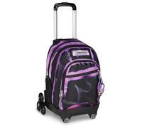 Seven Trolley Escolar Comby 8 ruedas SHADOWS OF COLOR, Negro, 31 L, Desmontable, Uso mochila, Barra telescópica ajustable, Bolsillo equipado, Bolsillo para PC, Escuela primaria y secundaria, Niña