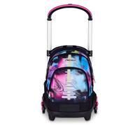 Seven Trolley escolar Flex 3 ruedas, fucsia, mochila con carro desmontable de 31 litros, con bolsillo para PC, bolsillo para botella, multiusos, manejable y cómodo, escuela media y superior, niña