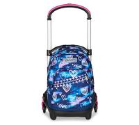 Seven Trolley escolar Flex 3 ruedas, violeta fucsia, mochila con carro desenganchable, 31 L, con bolsillo PC, bolsillo para botella, multiusos, escuela media y superior, mochila niña