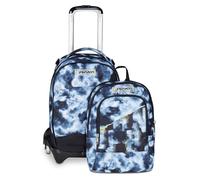 Seven - Mochila escolar Jack con 3 ruedas, color gris, mochila con carro desmontable, 37 L, bolsillo para botella, mochila desmontable, multiusos y espaciosa, para escuela primaria y secundaria