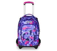 Seven Mochila escolar Jack – 3 ruedas, carro desmontable 37 L, morado, bolsillo botella, para niña