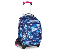 Seven - Trolley escolar Jack 3 ruedas Detach, violeta fucsia, mochila con carro desmontable 37 L, bolsillo para botella, mochila desmontable, mochila grande, para primaria y mediana, con ruedas para