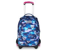 Seven - Trolley escolar Jack 3 ruedas Detach, violeta fucsia, mochila con carro desmontable 37 L, bolsillo para botella, mochila desmontable, mochila grande, para primaria y mediana, con ruedas para