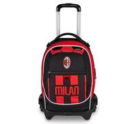Seven Trolley Escolar Jack 3 Ruedas Milan, Negro, 33 L, Desmontable, Cross-Over System, 3 en 1, Uso Mochila, Bolsillo Frontal, Escuela Primaria y Secundaria, niño, niño, fútbol, Producto Oficial