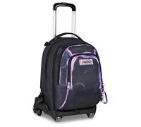 Seven Trolley escolar Jack 8 ruedas Detach SHADOWS OF COLOR, negro, 34 L, desmontable, Cross-over System, mochila desmontable, bolsillo lateral porta botella, escuela primaria y secundaria, niños