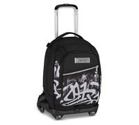 Seven Trolley escolar Jack 8 ruedas PLUMPY LINE BOY, negro, 34 L, desmontable, 3 en 1, bolsillos multifunción, Cross-over System, barra telescópica ajustable, escuela primaria y secundaria, niños y