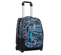 Seven Trolley Mochila, HANDWRITTEN, Bolsa con Ruedas Para Libros, 2 en 1, Mochila+Trolley, para adolescentes, niñas y niños, Para la escuela, el deporte, el tiempo libre, funda para portátil, Azul