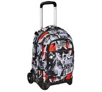 Seven Trolley New Tech, 2 Ruedas, Spray me, Negro, 3 en 1, Triple Uso, Mochila con Carro desenganchable, Mochila Escolar de Viaje, niño niño., Negro, Talla única, Escolar