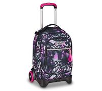 Seven Trolley New Tech, 33 L, triple uso, mochila desmontable, doble compartimento, correas retráctiles, bolsillo porta botella, escuela y ocio, fluorescente fucsia, niñas y chicas, fucsia/negro