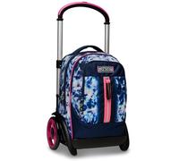 Seven Trolley Tyre - Cloudy Shapes, Azul Rosa - Trolley Desmontable 3 en 1, Uso Mochila - Mochila Escolar para niña con Doble Compartimento - Multi Bolsillos, Organizador Interior, Multicolor,