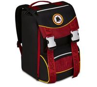 Seven AS Roma - Mochila con doble compartimento extensible para fútbol, negra, gran capacidad, respaldo preformado, para niño, escuela primaria, Negro, Talla única, Casual