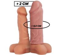 Sevencreations extensor de pene blanco con dildo hueco realista, Ancho 92 mm, Longitud 271 mm, Profundidad 52 mm, Departamento HOMBRE, Colores Nude