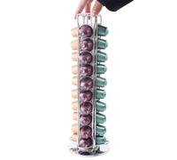 SEVENLINE Soporte para cápsulas de café compatible con cápsulas originales de Nespresso, organizador de cápsulas para 40 cápsulas (plateado)